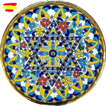 

Plate Ceramic 24 cm/9,5 inch diameter - Ceramics glazed up handmade - Made in Spain - gold 24k - ARTECER - MIJAS -