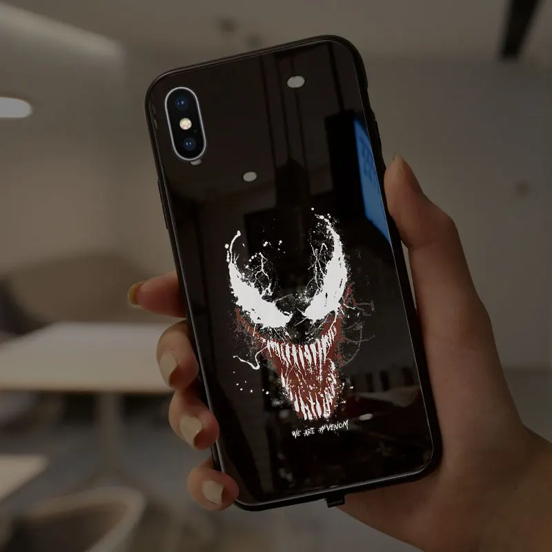 Swan MOFI умный светодиодный светящийся чехол для телефона iPhone 7 8 Plus чехлы задняя крышка для Apple Animal узорные Funda роскошный стеклянный силиконовый чехол - Цвет: Swan