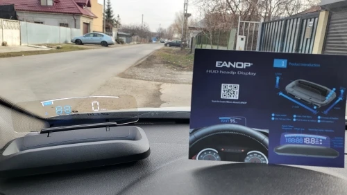 Отзыв о товаре Автомобильный дисплей на лобовое стекло EANOP HUD Mirror 04, проектор скорости на лобовое стекло OBD2, сигнализация безопасности, температура воды, пр... от пользователя A***u