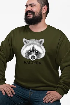 

Angemiel Wear Sweet Raccoon Green Men 'S Sweatshirt