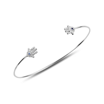 

Silver 925 Sterling Zircon Cubic Zirconia Fatma Main Hand Bracelets