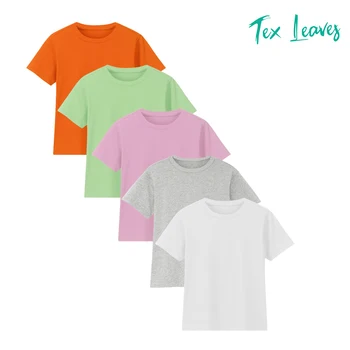 

PACK 5-TEX LEAVES-basic shirt children 100% cotton organic