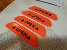 4 unids/set Puerta de coche pegatinas Universal de la seguridad advertencia Mark abierto de cinta reflectante de Exterior de la bici de la motocicleta pegatina para casco