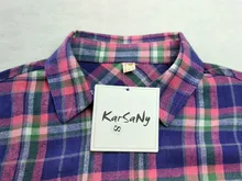 KarSaNy Boyfriend Oversized Shirt Plaid For Women Blouses And Tops Spring Loose Plaid