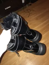 Ankle-Boots Sneakers Warm-Shoes High-Top Women Winter Short Black/sliver LEOSOXS No 