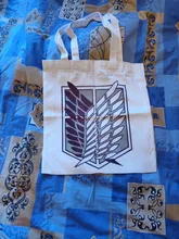Attack on Titan-bolso de compras ecológico, bolsa de reciclaje, bolsa reutilizable, bolsa de cadena