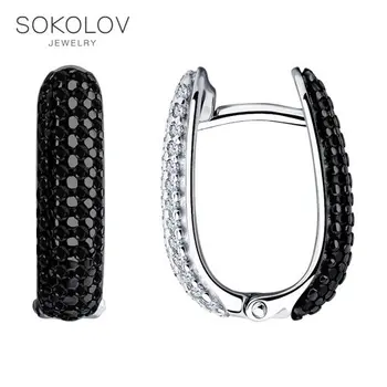 

Drop Earrings with stones SOKOLOV from silver with cubic zirkonia fashion jewelry 925 women's/men's, male/female, long earrings, women's male