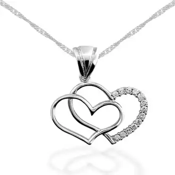 

925 sterling Silver Heart Women Necklace