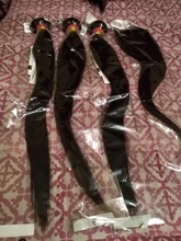 8-30 extensiones de cabello humano peruano liso, 3 mechones, no Remy, con cierre de encaje 4*4, mechones de tejido de doble trama con cierre