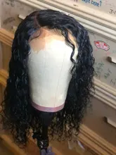 Cranberry-peluca con cierre de encaje 4x4 para mujer, cabello Remy brasileño de ondas profundas, pelucas de cabello humano con encaje frontal 13x4, línea de cabello prearrancado