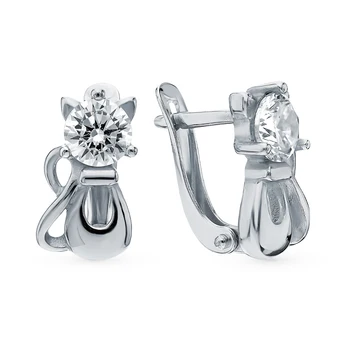 

Silver earrings with cubic zirconia sunlight sample 925