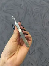 Vetus-Pinzas profesionales para pestañas, de acero inoxidable, antiestáticas, para extensión de pestañas postizas