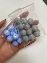 Lets make-mordedor de cuentas de silicona para dentición, 15mm, 20 piezas, sin BPA, espiral, grado alimenticio, 4-6 meses