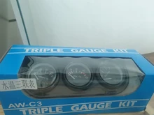 Kit de tres relojes medidores para auto, accesorio indicador de temperatura de aceite, temperatura de agua y presión de aceite, 52 mm, sensor 3 en 1