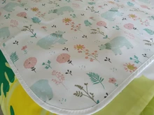 Alfombrilla para cambiar pañales de bebé con dibujos de animales, cambiador de pañales grande de algodón para recién nacidos, almohadillas cambiantes impermeables, estera de suelo juego