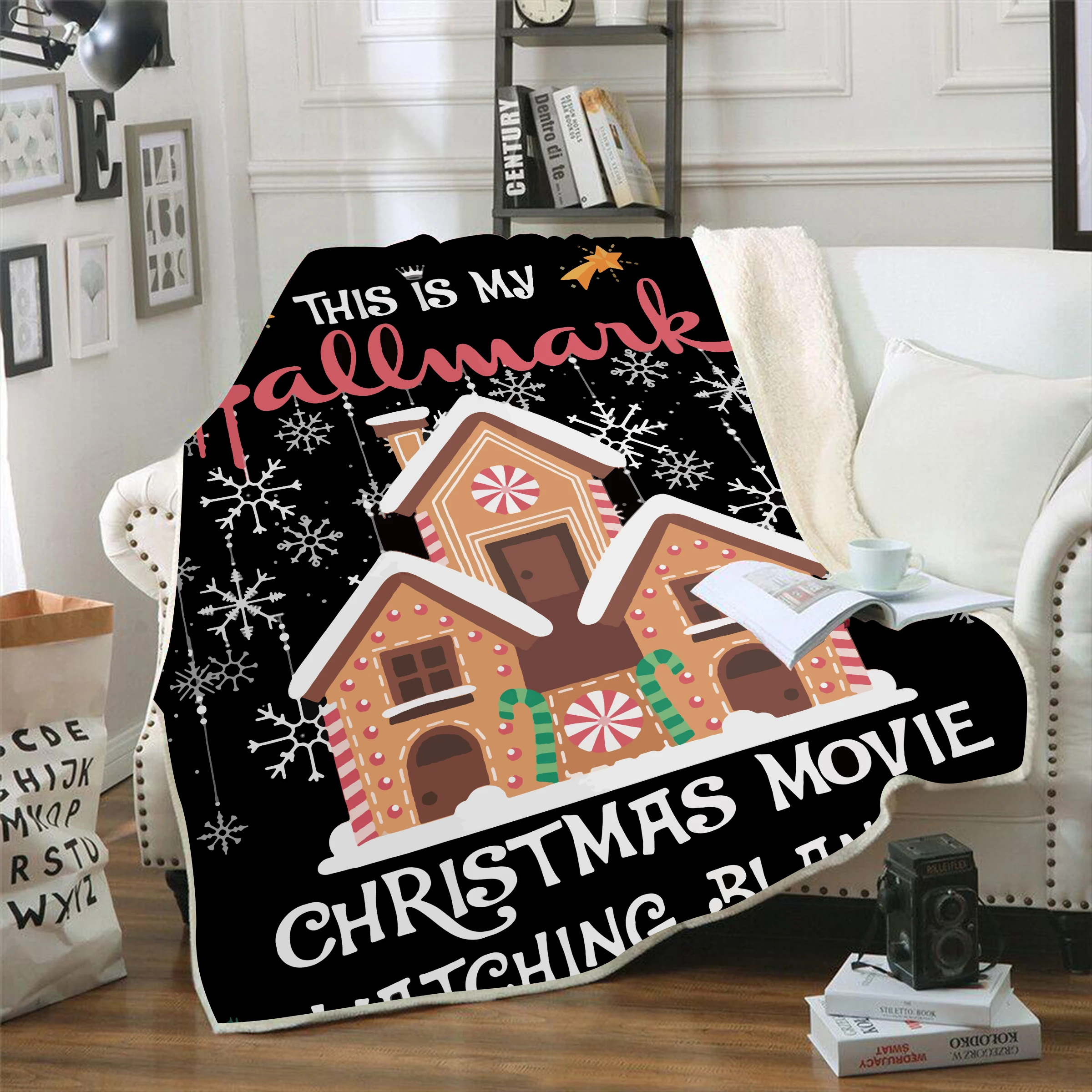 This is My Christmas Movie Watching Blanket Plush Couch Throw Blankets,Warm Cozy Fluffy Fuzzy Blankets Decorative Blankets Sherpa Blanket Super Soft Fleece Throw Blanket for Bed Sofa Purple 39x49