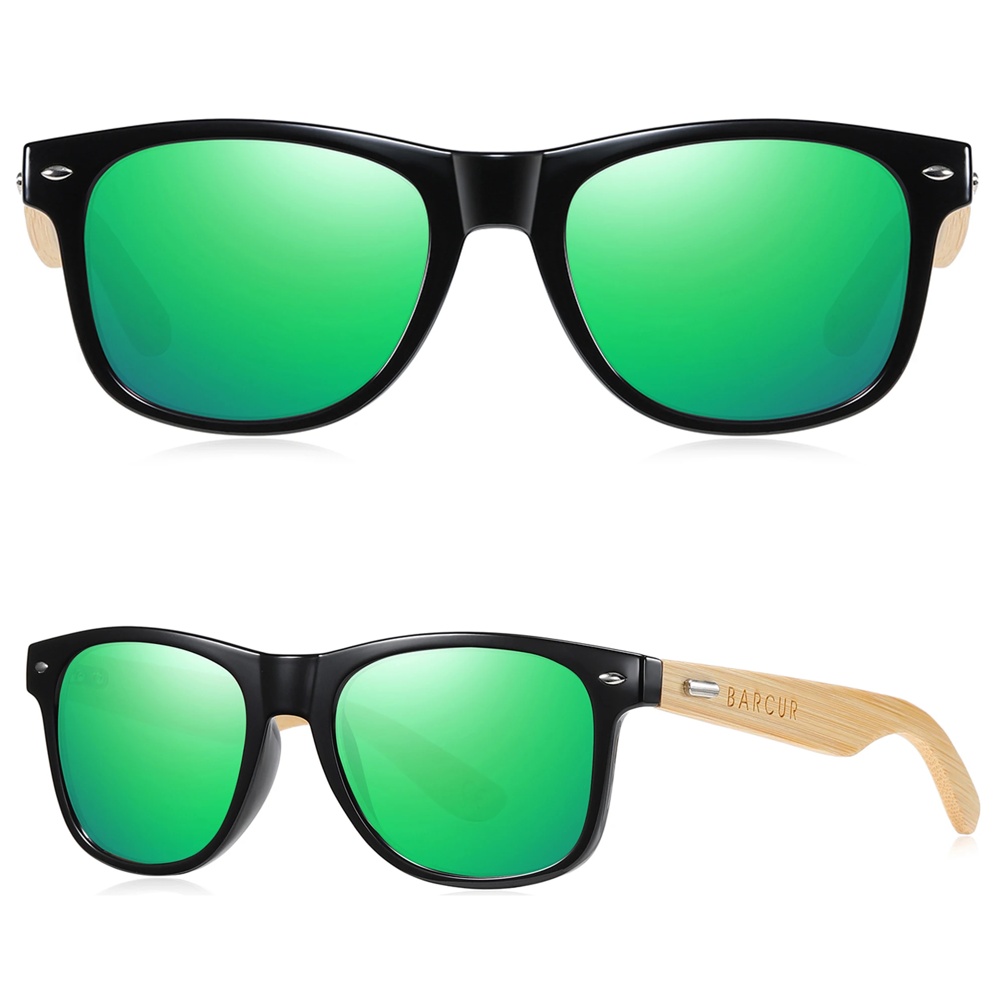 BARCUR – lunettes De soleil polarisées en bambou pour hommes et femmes, verres solaires en bois De marque d'origine UV400 Oculos De Sol