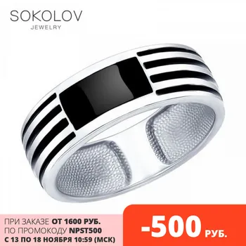 

SOKOLOV ring of silver with enamel fashion jewelry 925 women's female women's female men's male