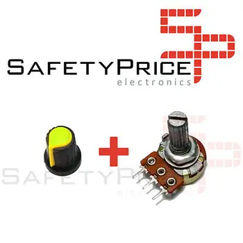 

Yellow button embellisher + linear B100K potenciometer 100k - Arduino knob 16mm