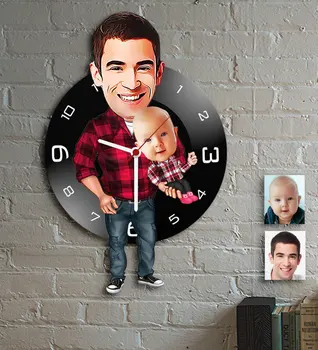 

Father's Day Custom Father Son 3D Cartoon Wooden Table Clock-5 Reliable Quality Cost Effective Special Design Decor Wall simple