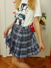 QRWR-minifaldas plisadas para mujer, faldas de cintura alta, estilo coreano japonés, a cuadros, para verano, 2021