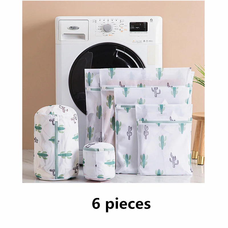 1 Set Zipper Mesh Laundry Bag Washing Machine Dedicated Dirty Wash Bag Underwear Sock Bra Laundry Basket Multi-size Washing Kits