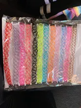 12 unids/pack 12 colores tatuaje Arco Iris collares collar Vintage de cuarzo elástico Henna gótico Punk elástico joyería de las mujeres