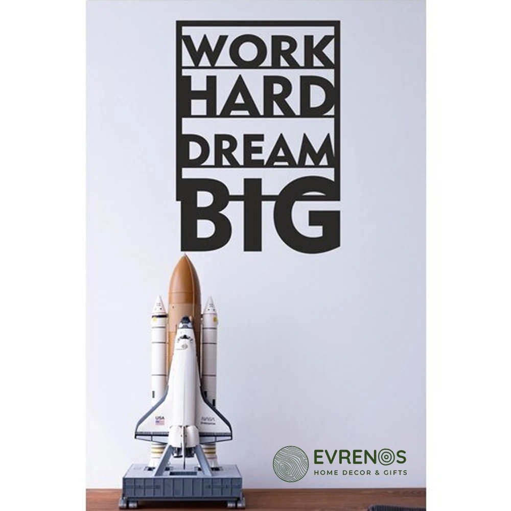 

"Work Hard Dream Big'' Wall Decor Ornament, Wooden Decorative Table