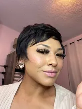 Tinashe belleza Bob corto peluca con flequillo corte Pixie brasileño pelucas de cabello humano Remy máquina barato rojo marrón pelucas para mujeres