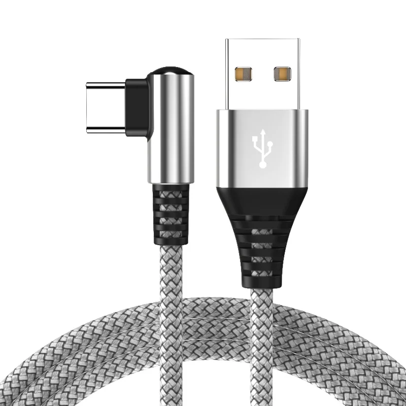 fast charging cable for android Muuto USB Type C Cable 90 Angled Fast Charging Wire For Samsung S20 10 9 iPad Pro Huawei Xiaomi iphone cord Cables