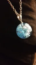 Collar con colgante de Luna y Bola de resina transparente para mujer, collar con cadena de nubes azules y blancas, regalos de joyería para niña