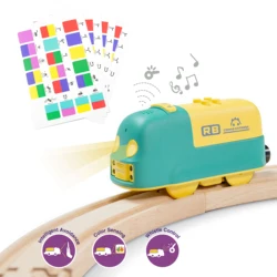 Robobloq tren inteligente STEM para niños, juguete educativo Compatible con Thomas, 24 vías de madera, 22 funciones