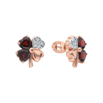 

Silver earrings with cubic zirconia and Garnet sunlight sample 925