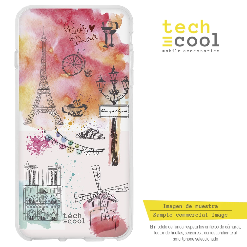 FunnyTech®Чехол-подставка для zte Blade Silicone V8 Mini L Парижские мотивы