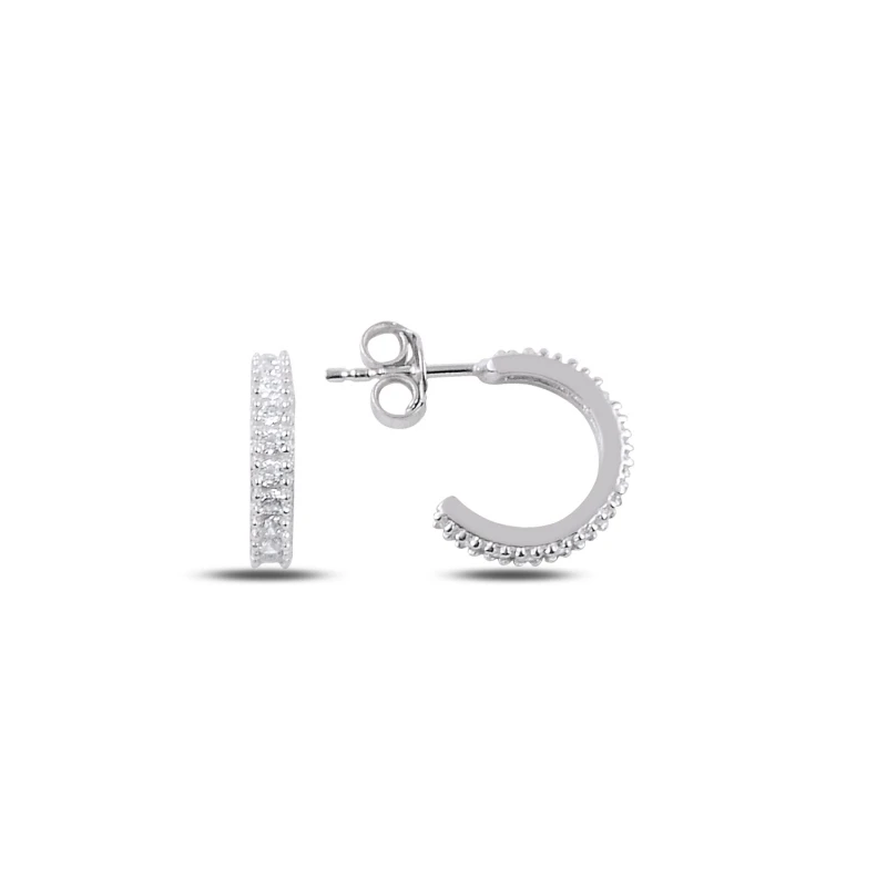 

Silver 925 Sterling 12mm Single Row Zircon CZ Tamtur Earrings