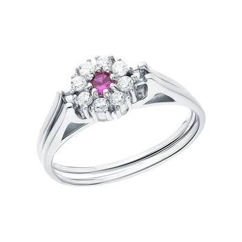 

Silver ring with cubic zirconia sunlight sample 925