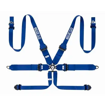 

S04818RHALPDAZ - Arnes 6 points Hans + Pull Down Sparco Blue