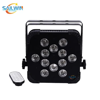 

4pcs/LOT Big Sale 12pcs*18W 6IN1 RGBAW+UV Built in Wireless LED Flat Par Can,ADJ LED Par Light,Stage Light With DMX512 110-240V