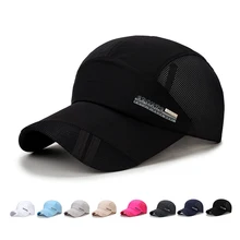 

Fashion Mens Summer Outdoor Sport Baseball Hat Running Visor Cap Hot Popular 2019 New Cool Quick Dry Mesh Cap 6 Colors Gorras