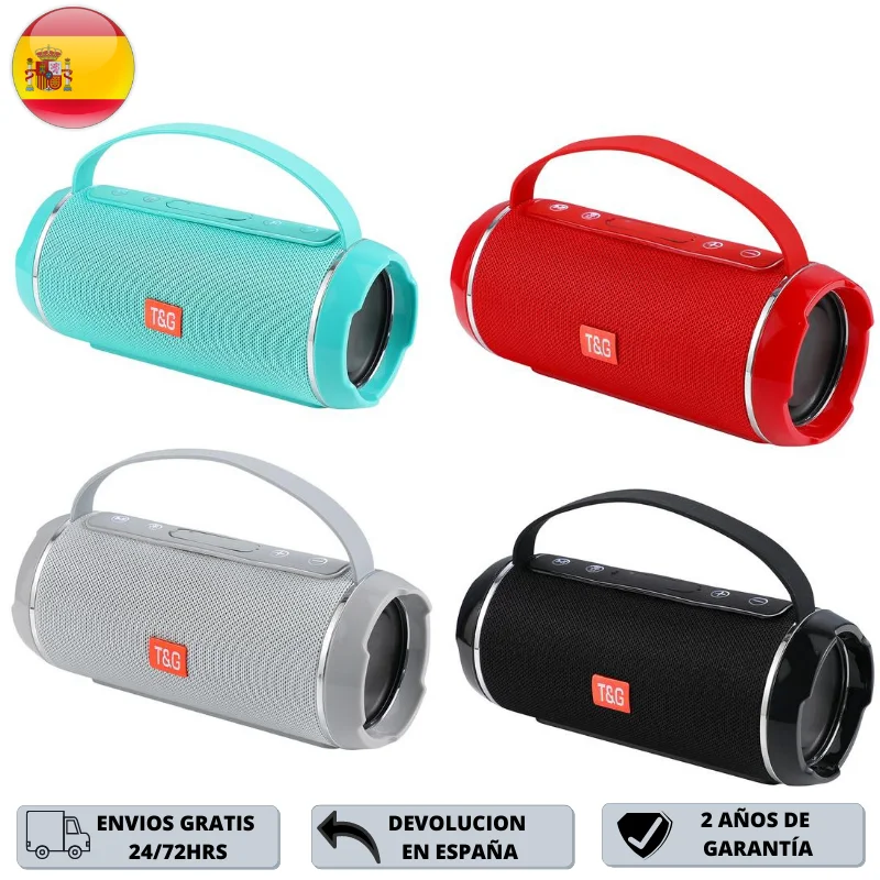 TG Altavoz Bluetooth TG116C, Portátil Manos Libres, 5W, Recargable USB, MP3, FM 10m de Distancia Bluetooth. Negro, azul,rojo,etc