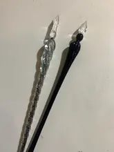 Uds paquete seguro de vidrio Vintage Dip inmersión sostenedor de la pluma firma de tinta plumas fuente de cristal hecho a mano Dip pluma fuente