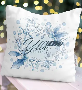 

Personalized Christmas Happy birthday Themed Satin Pillow-12