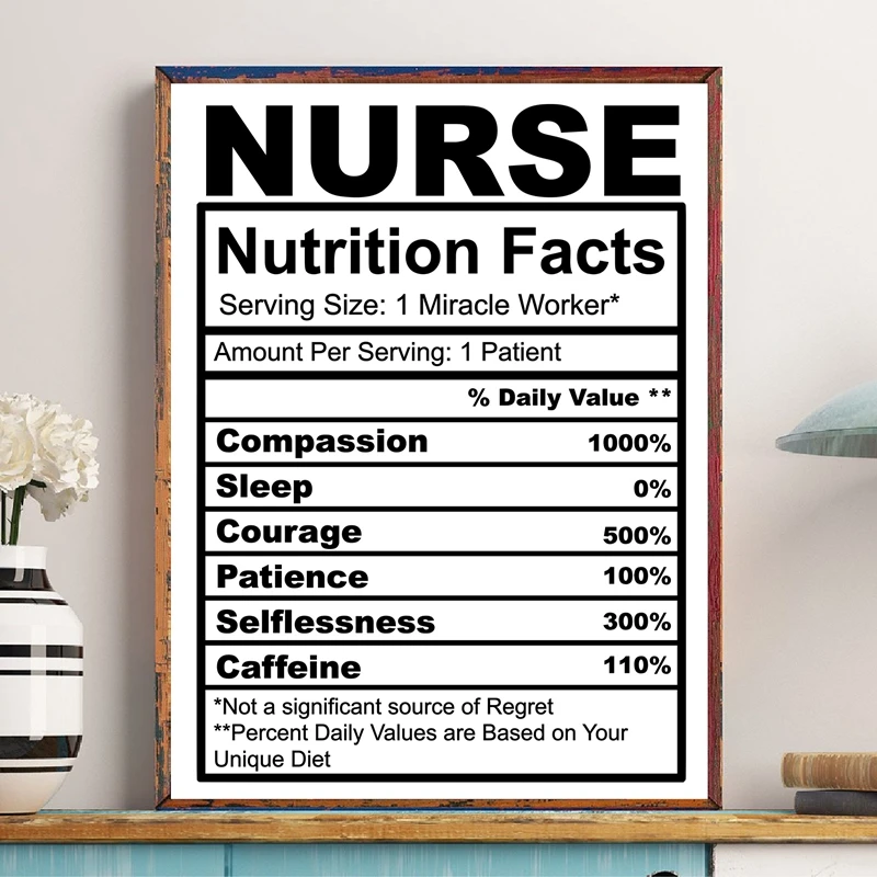 Download Nurse Gift Nurse Nutrition Facts Quote Print Black White Poster Nurse Appreciation Art Canvas Painting Picture Office Wall Decor Painting Calligraphy Aliexpress