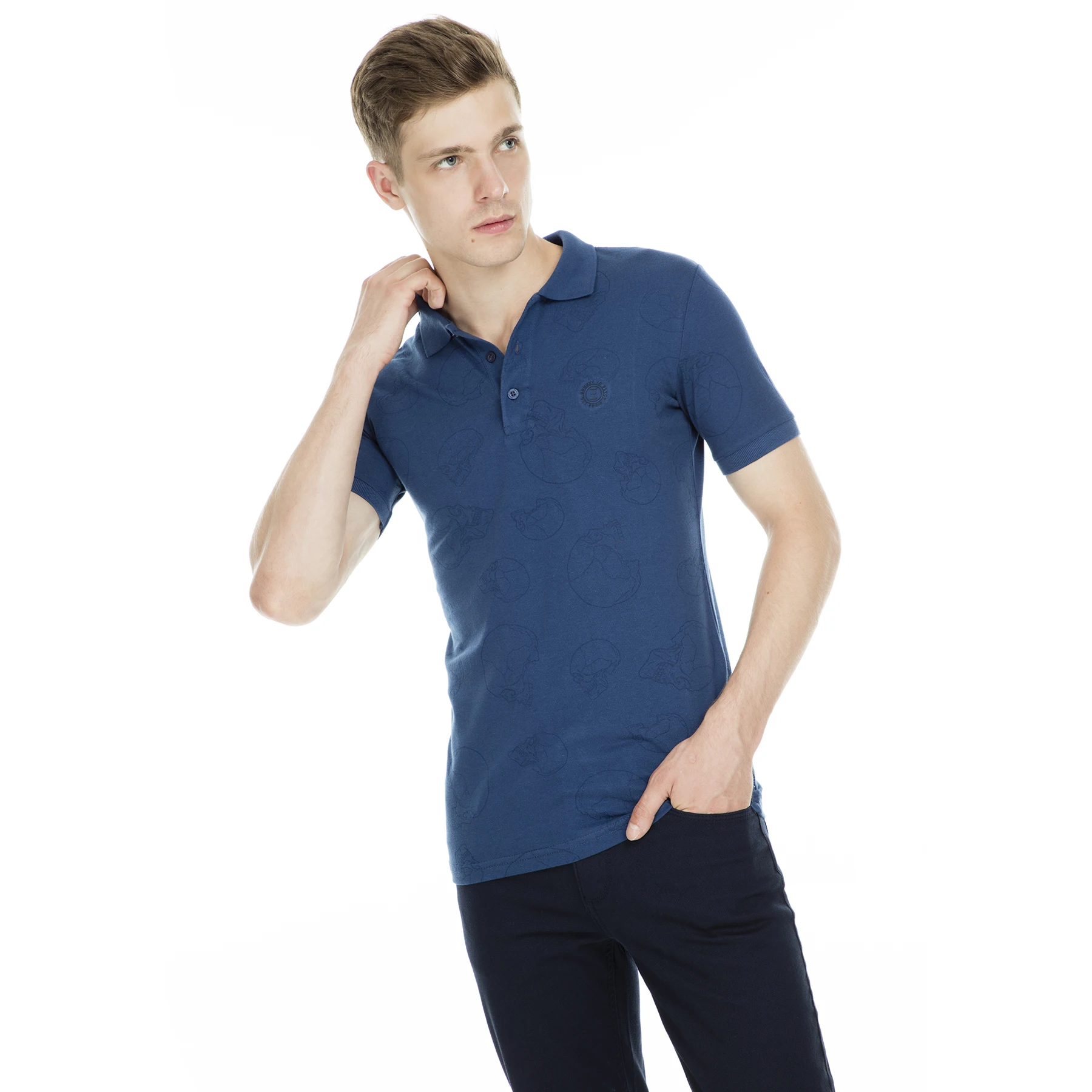 Breezy Polo воротник футболки мужские t shirirt 20181800 - Цвет: Индиго