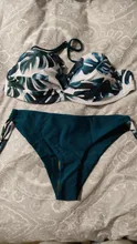Bikini Bathing-Suit Women Swimwear Print New Bandeau Biquini Leaves Push-Up Female Brazilian