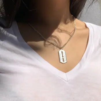 

Surge Women Necklace Silver 2020 Fashion "Razor Blade" Chain Boxed Necklace For Women