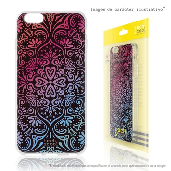 

FunnyTech®Stand case for BQ Aquaris Silicone C/Vsmart Joy 1 L design design Geometric Mandalas vers.6 plain black background