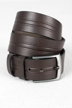 

DeepSEA Male brown Stitching Pattern Sports Leather Belt Thick Buckle Patent Leather Pants Belt Bright Business Casual 4,5 cm 2000008