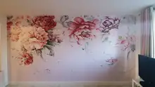 Photo Wallpaper Mural Flower Bedroom Living-Room Custom Beibehang Background Peony Hand-Painted