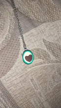 OATHYAN-colgantes de aguacate y fruta para mujer, collar de cadena larga con forma de corazón, joyería